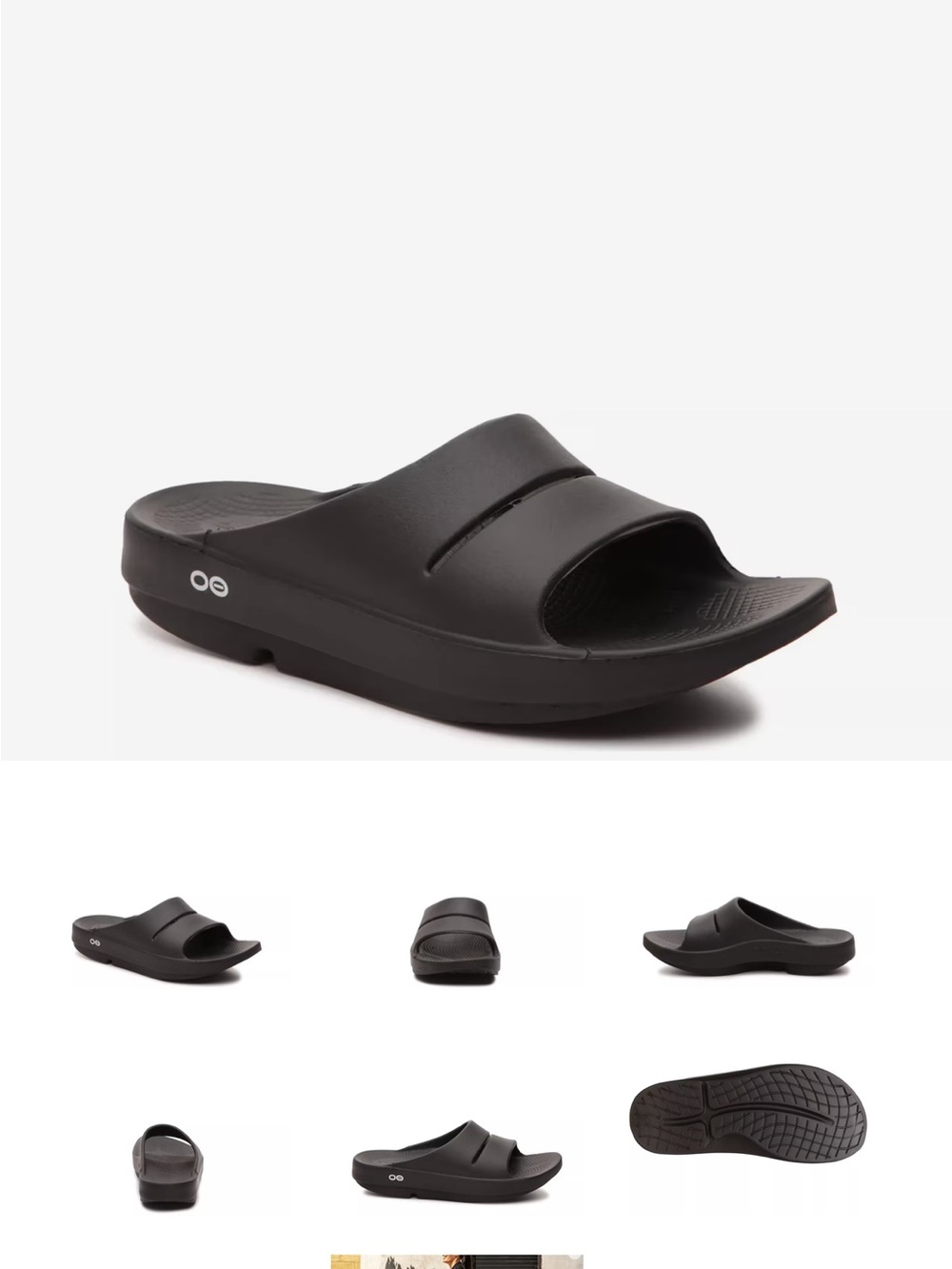 OOFOS Men's Black Slide Sandal